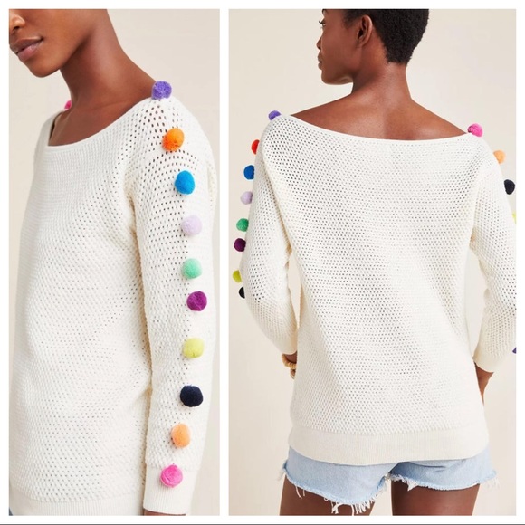 ANTHROPOLOGIE Emilia Pommed Knit Pullover Sweater - Picture 2 of 16